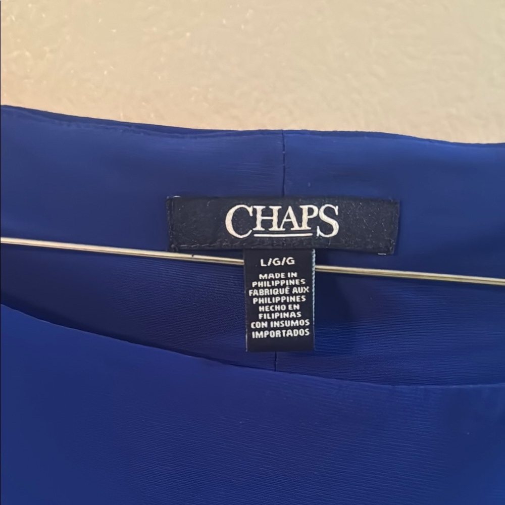 Chaps Blue Ruched Sheath Midi Dress - Picture 3 of 4